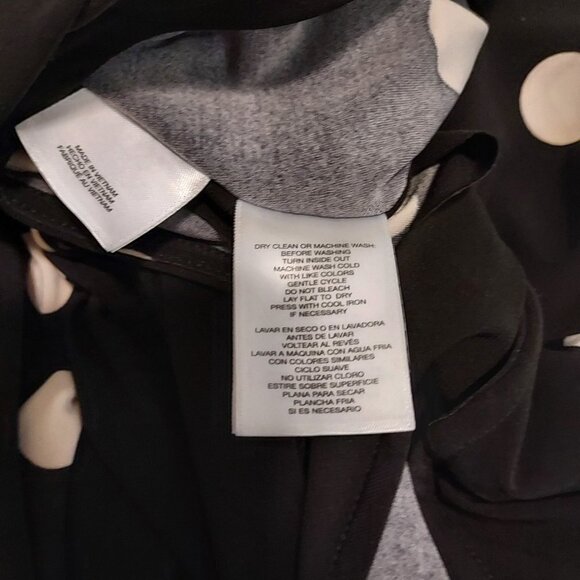 Anne Klein Faux Wrap White Polka Dot V Neck Long Sleeve Top NWT - Picture 3 of 6